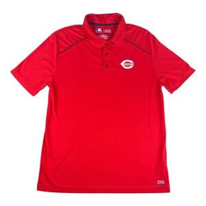 MLB Cincinnati Reds TX3 Cool Red Polo Shirt Mens Large Short Sleeve Baseball